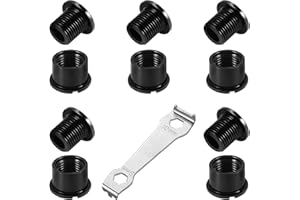 QIQN Boulons de Plateau de Pédalier Alliage d'aluminium 7075 Double Boulons et Écrous pour Le vélo extérieur de Route de Montagne VTT CNC de Course et Vélos