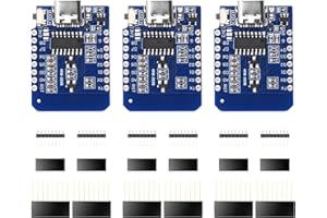HEEMOL Carte de développement USB C ESP8266, 3 pièces, Mini ESP8266 NodeMCU avec Module WiFi ESP8266-12F CH340G