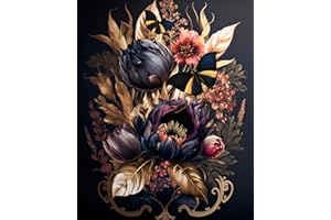 TISHIRON Flowers Paint by Numbers for Adults Butterfly Paint Kits for Adults with Brushes Painting by Numbers on Canvas Acrylic Pigment Art Crafts for Home 16"x20"(Frameless)