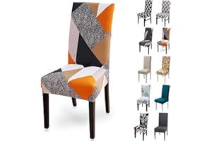 LAYACK Housse de Chaise, 6 Pieces Extensible Amovible Lavable Moderne Couverture de Chaise pour Salle à Manger Slipcover-Décoration Bouquet de Mariage, Hôtel, Restaurant