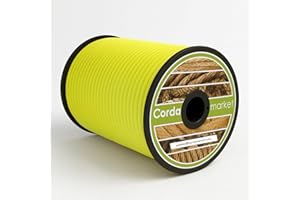 CORDAMARKET 8mm Goma elástica, Adultos Unisex, Amarillo Fluor, 50mts