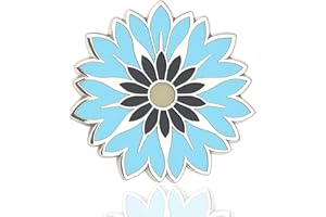 COOLMETALJACKET Pins Bleuet | Broche Fleur et Pin's Pour Femme | Bijoux Fantaisie Insecte Papillon Abeille Fleur | Pins Costume Homme | Pins Sac À Dos Bleu Argenté