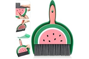 Ouligay Mini cepillo de mano y pala, recogedor y cepillo de mano pequeño, escoba de mesa con pala, juego de recogedor, juego de recogedor de mesa, mini escoba para casa, oficina, escuela, limpieza de