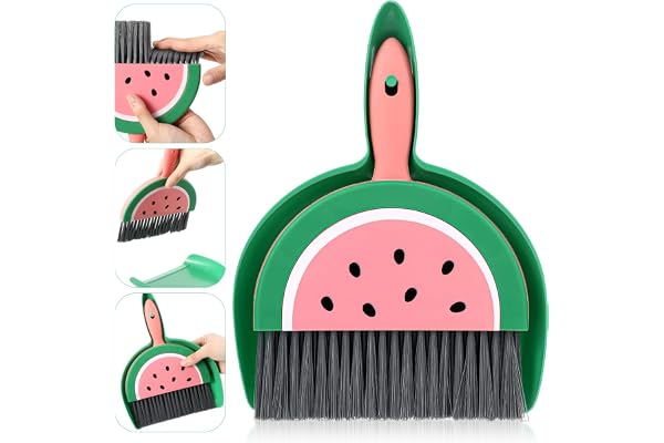Ouligay Mini sopborste och spade, sopskyffel och borste liten, bordsborste med spade, sopskyffelset, bordsopset mini kvast sopskyffel för hem, kontor, skola husdjur rengöring