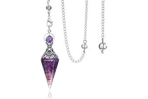 GEHECRST Schmuck Edelstein Pendel Steine Pendulum Pendel Anhänger mit Kette für Reiki Heilung Dowsing Scrying Balance Armband