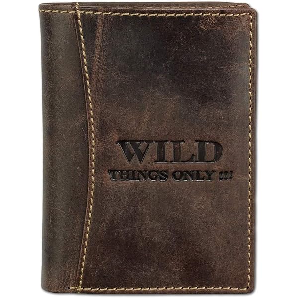 Green Burry Portafoglio In Pelle Marrone - 11 Scomparti Per Carte E Documenti - 9x12,5x2 Cm - 5