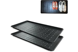 fratrisPRO 2 STK. | XXL Schuhabtropfschale Schuhmatte Ablage | Schuhablage mit erhöhtem Rand Set Abtropfschale große Schuhunterlage Napfunterlage aus Polypropylen