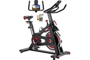 Wenoker Exercise Bike APP Compatible, Indoor Cycling Spin Bike for Home Gym Use with LCD Display&Tablet Holder, Fitness Bike Exercise Equipment Cardio Training Machine