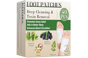 EVEELLYN Detox Foot Pads, 40 Pcs 100% Natural Foot Detox Pads to Remove Toxins, Deep Cleansing, Stress Relief, Sleep Aid & Enhanced Blood Circulation (40 Pads)