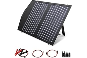 ALLPOWERS 60W Portable Solar Panel (5V USB + 18V DC Output + Parallel Port), Foldable Monocrystalline Solar Cell Solar Charger for Smart Phone, Laptop, Camping, Portable Power Station, Solar Generator