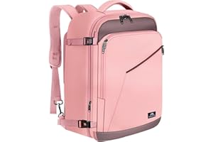 MATEIN Bagaż Podręczny 40x30x20, 24L Plecak Podróżny Męski i Damski do Ryanair, Eurowings, Wizzair, Vueling, Cabin Bag Travel Backpack do Pracy, Biznesu i Podróży, Szaro Różowy