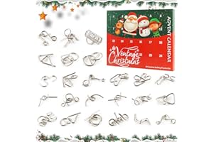 Calendario de Adviento Rompecabezas 2025, FainFun 24 Piezas Metal Wire Puzzles Calendario de Adviento para Niños y Adultos, Juegos de Rompecabezas de Metal Logica de Regalos Sorpresa Navideños