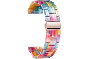 BINLUN Bracelet de Montre en Résine pour Dame Homme 12mm 14mm 16mm 18mm 20mm 22mm, Bracelet de Remplacement Boucle Déployante Dégagement Rapide pour Montre Connectée, 14 Couleurs Léger Mode Band