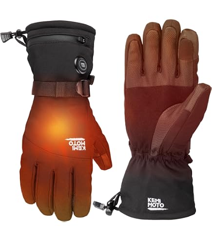 KEMIMOTO Beheizbare Handschuhe – Mit 2500 MAh Akku, 3 Heizstufen Bis 60°C, Wasser- & Winddicht