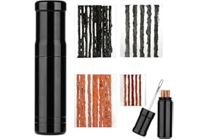 Sheryl&Rain 30 Pezzi Strisce Adesive Kit Riparazione Bici,Kit Riparazione Tubeless con 1 Alesatore,Pneumatici Accessori Professionali per Riparazione Foratura Pneumatici Tubeles（5x2mm+20x3.5mm+5x6mm）
