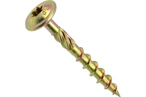 AERZETIX - C67489 - Lot de 50 Vis à bois Ø6x50mm à tête large bombée - à empreinte étoile Т30 - en acier zingué - menuiserie, contreplaqués, agglomérés, mélaminés