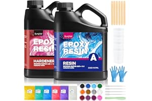 BUNDVIEL Epoxidharz Set 1894ml Epoxidharz mit Härter 1: 1 Mischung Epoxy Resin mit Härter für Schmuck, Formen, Wohnkultur, Untersetzer, Ornamente