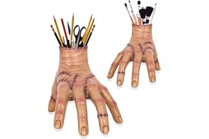 Amebleak Eiskaltes Händchen, Eiskaltes Händchen Elektrisch, Gruselige Gebrochene Hand, Gothic Family Hand Model Latex Stifteköcher Geschenke Für Fans and Halloween Cosplay Party Deko Farbe A323