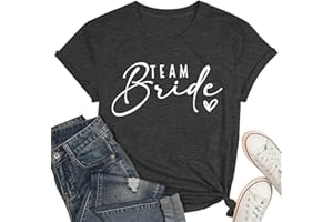 hohololo EVJF Tshirt Équipe de la mariée Équipe de la mariée pour Femmes T-Shirts de Demoiselles d'honneur T-Shirt Enterrement de Vie de Jeune Fille