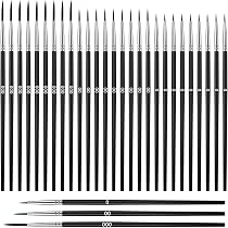 Anezus Set 30 Pennelli Miniatura Dettagli – Punta Fine #0 #00 #000 Per Acrilico, Modellismo E Nail Art - 5