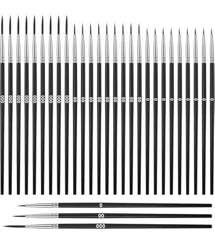 Lot De 18 Pinceaux Fins – Pinceaux De Peinture Par Numéro, Set De