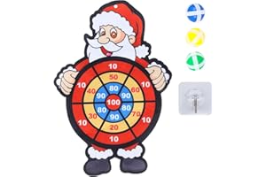 JODSEN Diana de Dardos de Navidad,Juego de Mesa de Dardos Exterior Regalo para Niños Juegos Temáticos de Fiesta de Navidad Tablero de Dardos de Papá Noel con 3 Bolas Adhesivas Interior jardín Juego de Dardos