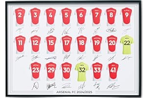 FOOTBALL PRINT SHOP Arsenal FC Signed 2024-25 Team Poster Print Autographed By Full Squad, Arsenal Gifts A4 Print Only