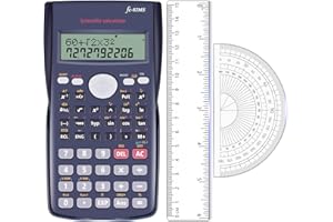EASTPIN Wissenschaftlicher Taschenrechner Schule Rechner Abitur, Schultaschenrechner + Bonus Lineal Winkelmesser, Taschenrechner Nicht Programmierbar Scientific Calculator Bürobedarf Schulsachen Oberstufe