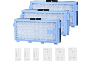 SPOFAN Lot de 3 Filtres Air Clean Plus 50 pour Miele Compact C1, C2, Complete C2, C3, S8340 S8360 S8380, Guard S1 L1 M1 Aspirateur, 3 Filtres HEPA avec 3 Microfiltres pour S4000, S5000, S6000 & S8000