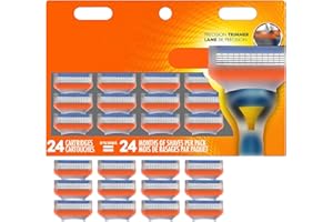 SIMSKY 24 Pezzi Fusion 5 Lame di Ricambio per Rasoi Fusion-5,lamette fusion 5 Lame di Rasoio,lamette fusion 5 Lame, Compatibili con Rasoi Bagnati, Rasoi da Uomo, Regalo per Lame di Rasoio Manuali