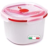 Snips - Microwave Rice Cooker, Cereal &amp; Rice Cooker 2.70L for Fast and Healthy Steaming, Microwave Pot with Spatula 20.5x20.5