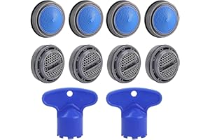 Taiyyi 8 Stück Eingebautes Perlatoren，Strahlregler M24 Eingebauter Wasserhahnbelüfter mit 2 Perlatoren Schlüssel für Küche Bath Room Wasserhähne (24mm)