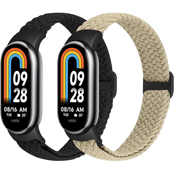 Nylon-Armband Für Xiaomi Band 8 – Geflochten, Elastisch, Verstellbar (104–200 Mm) | Sportband, Solo Loop, Waschbar
