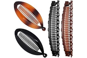 WLVINSON Juego de 4 Banana Clips,Pinzas para el Cabello de Plátano,Pinza Pelo,Hair Clip para Rizos Gruesos,Peines Grandes Vintage,Accesorios Pelo Mujer,Clip de Cola de Caballo para Mujeres y Niñas