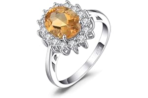 JewelryPalace Prinzessin Diana Kate Middleton Edelstein Smaragd Saphir Topas Amethyst Citrin Granat Peridot Rubin Ringe, Verlobungsring Promise Ring Silber 925 Damen Schmuck Rosegold Gold