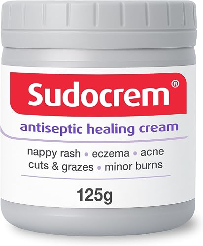 Sudocrem Antiseptic Healing Cream, Zinc Oxide Cream for Nappy Rash, Eczema, Acne, and Minor Burns, 125g (Pack of 1)