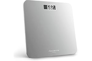 ‎ROWENTA Rowenta Premiss 2.0 Personenwaage, einfach abzulesendes LCD-Display, bis 160 kg, nur 2,2 cm hoch, 30x30 cm, Silber, BS1801V0