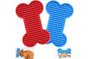 Petbank Dog Lick Mat Dog Peanut Butter Licking Mat Slow Feeding Dog Bowl, Tattoo and Anxiety Reducer for Pet Food, Yogurt, Dog Bath, Dog Grooming and Dog Training - 2 Pack
