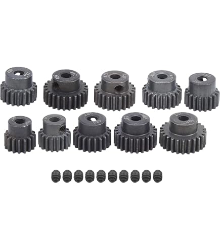 Palumma Pignon de moteur AV - Pignon en métal - 18T 19T 23T 24T - Pignon de pignon pour Tamiya 1/10 TT01 TT02 RC Palumma Pignon de moteur AV - Pignon en métal - 18T 19T 23T 24T - Pignon de pignon pour Tamiya 1/10 TT01 TT02 RC