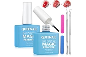 Nimisyra 2 * 15ml Gel Nail Polish Remover, Remover for Nails with Cuticle Pusher, Scraper and Files, No Need Foil, Soaking or Wrapping, Quickly & Easily Removes