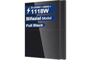 BENY Solarplatten PV Module 860W Full Black Bifazial Solarmodule 2x430W Solarmodul Solarpanel Monokristalline Solarmodule für Balkonkraftwerk Solaranlage, Photovoltaik Komplettanlage