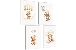 MOJOLIVING Set di poster cameretta per bambini, motivo orsacchiotto