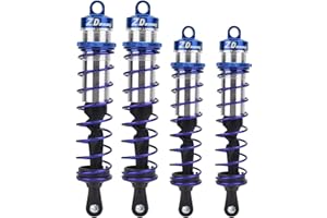 ASTIBYM Ensemble D'amortisseurs RC Réglables à l'huile D'amortisseur RC, Pression D'huile en Métal de Voiture 1/8 RC 2 Amortisseurs Avant + 2 Amortisseurs Arrière