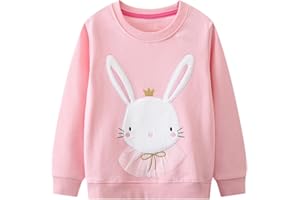 Dinopjs Mädchen Sweatshirts Regenbogen Künstlerisch Pullover Kinder Lässige Langarm Jumper Cartoon Bedruckte Warme Baumwolle Sport Shirts, Feiertage, Events, Geburtstag Geschenke für 2-7 Jahre