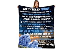 ‎HSIENTPE Personalisierte Decke Geschenk für Sohn Von Eltern, Kuscheldecke Flauschige An Unseren Sohn Von Mama und Papa, Brief Decken Geschenke Für Weihnachten Geburtstag Graduierung,18 Geburtstag Junge