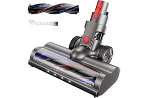 ISINLIVE Elektromotor Turbo Boden Bürstenkopf Kompatibel mit Dyson V7 V8 V10 V11 V15, Direktantrieb Elektrische Bürstenboden Düse Zubehör für Hartboden und Teppiche(2 Stück Rollenbürste)