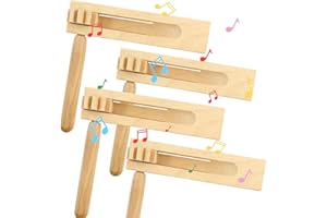 YCAAEO 4 Stück Holz Ratsche Geräusche Maker, Krachmacher Spinning Rassel, Laut Fan für Kinder, Sportveranstaltungen, Spiele Parteien