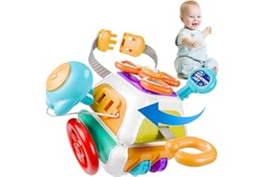 BEZHGOC Activity Cube Sensory Toys, Montessori Toys for 1 Year Old Travel Toys for Toddlers on Plan Educational Learning Toys, Gifts for Infant Newborn Boys Girls (10 In 1)