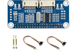 Waveshare Serial Expansion HAT for Raspberry Pi Zero/Zero W/Zero WH/2B/3B/3B+ I2C Interface Provides 2-ch UART and 8 GPIOs
