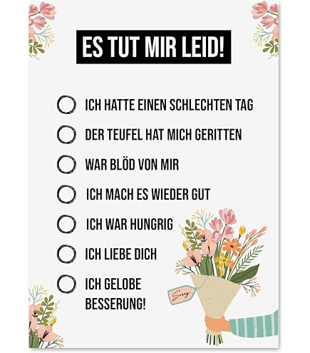 WBdesigns Entschuldigungskarte 'Sorry, Ich War Hungrig' – DIN A6 Mit Umschlag